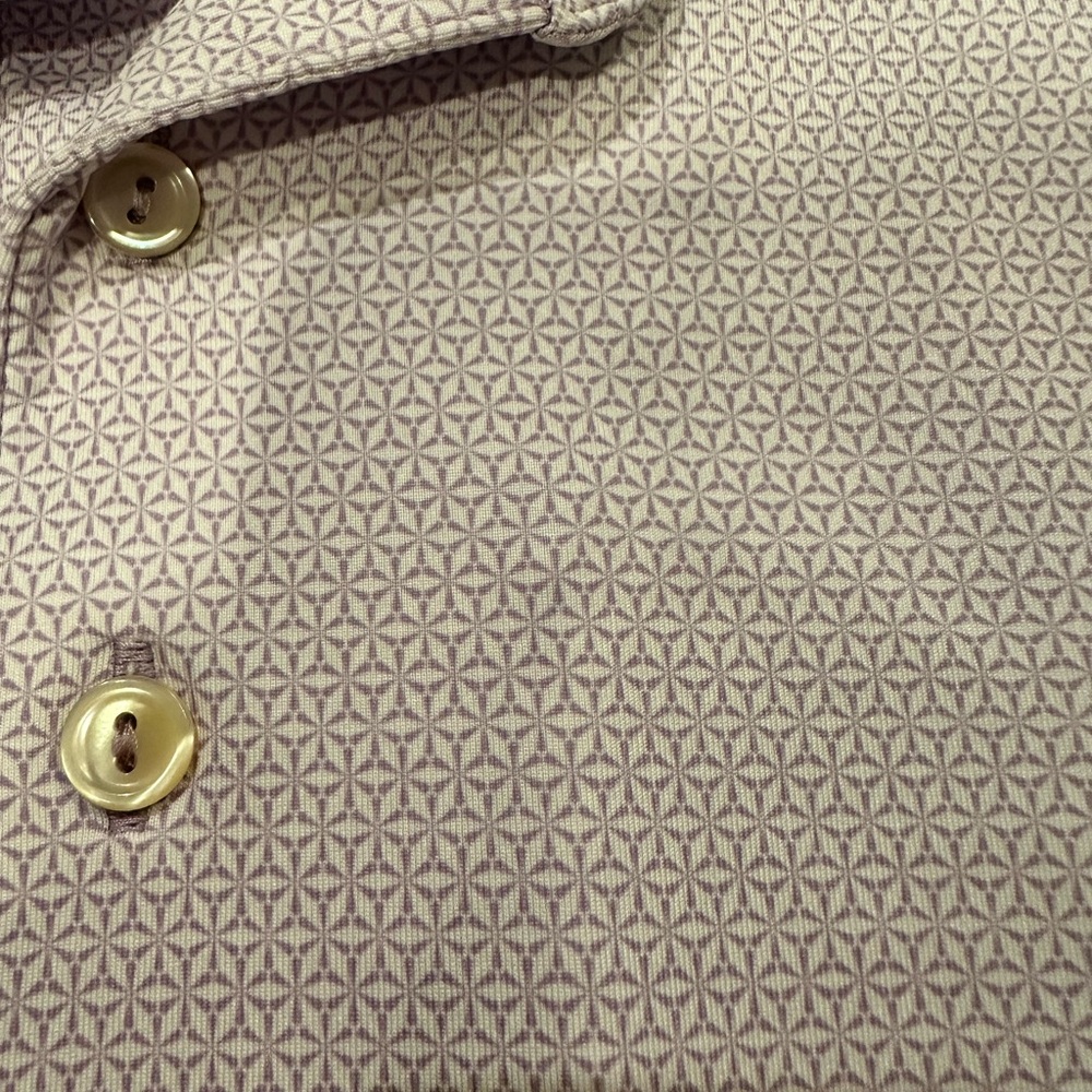 Peter Millar Lavender And White Patterned Polo Sh… - image 3